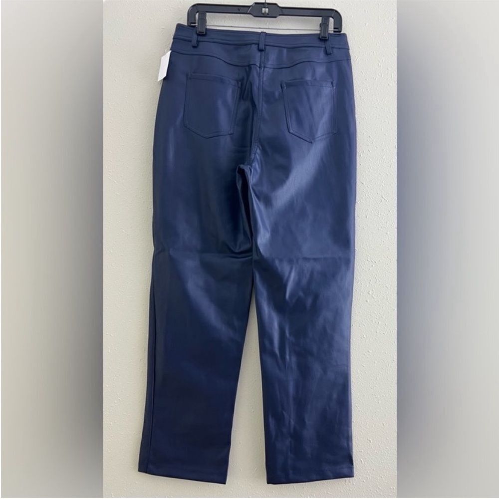 031 New Halogen® 5-Pocket Faux Leather Pants in Classic Blue Size 8 - Picture 3 of 11
